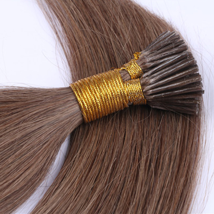 China Double Drawn Keratin Hair Extension Factory Wholesale Italy Glue I Iip Hair Extensions LM420 